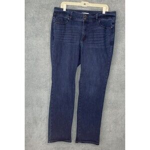 Lane Bryant Womens Jeans 16 Blue Straight Minimalist Everyday High Rise Normcore